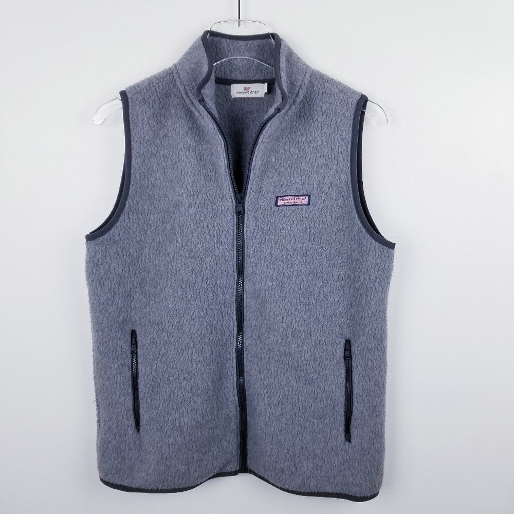 Vineyard Vines Gray Sherpa Fleece Vest size Small